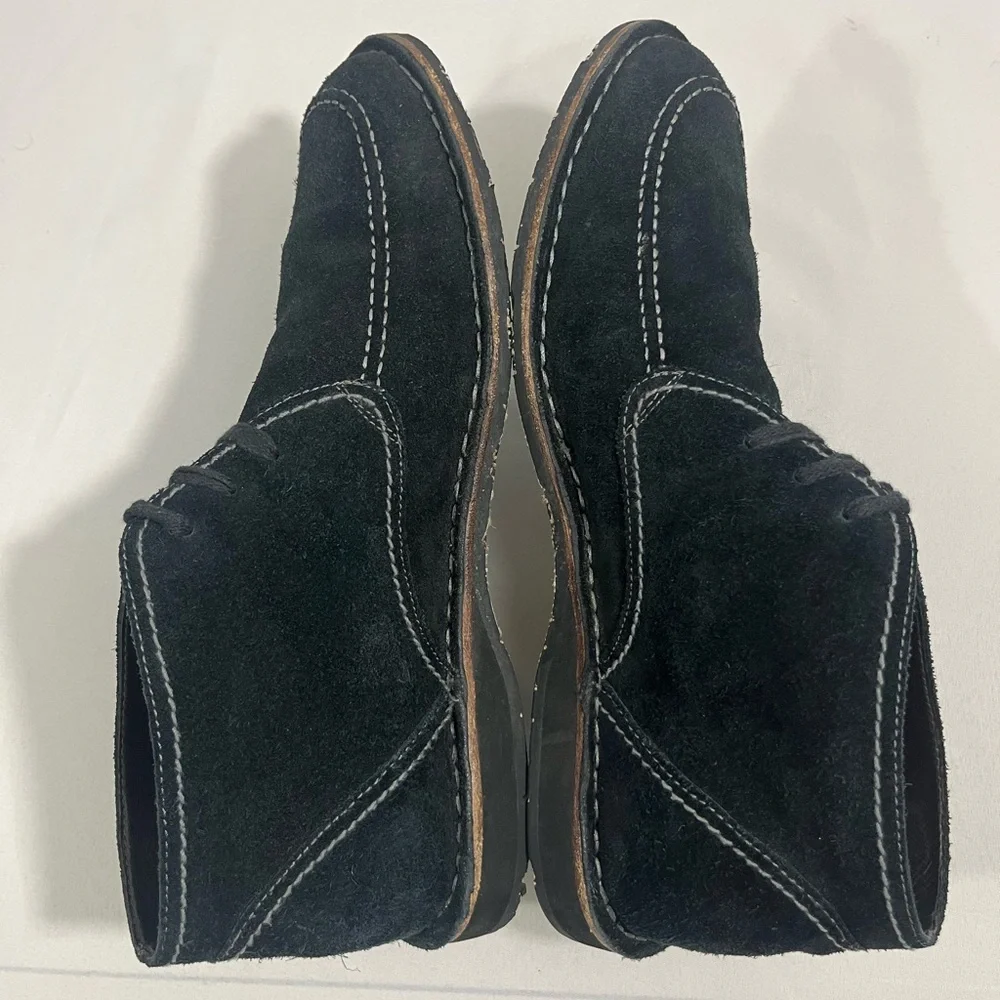 John Varvatos Chukka Boots Midnight Black Suede Lace-Up Size 12